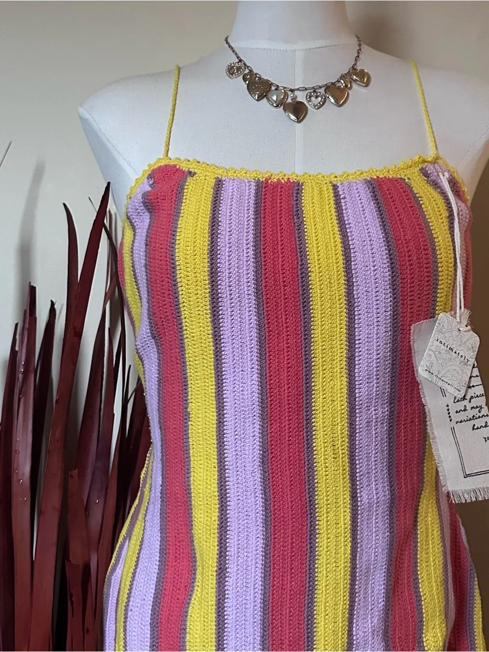 FREE PEOPLE Bali Crochet Popsicle Mini Dress (M) NWT
